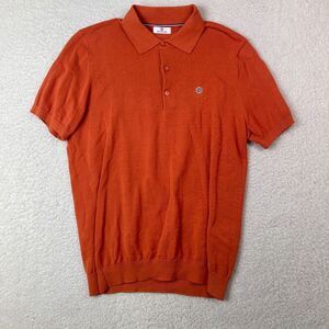Serge Blanco Knit Polo Shirt Mens Small Orange‎ Short Sleeve